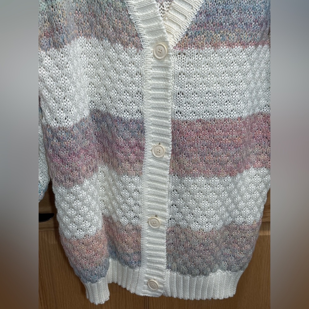 Grace + Karma Pastel Stripe Knit Cardigan Size XL/1X - Picture 4 of 10